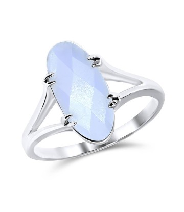 Blue Chalcedony Silver Rings NSR-2339